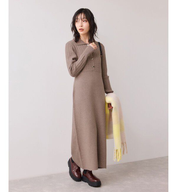 VIS「ポロケーブルモチモチニットワンピース」|ワンピース|