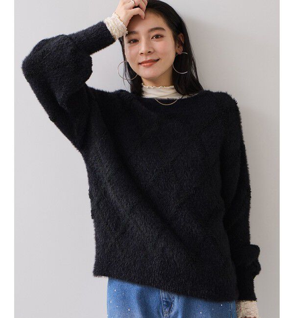 VIS「アーガイルフェザーニット/2WAY・イージーケア」|ニット・セーター|