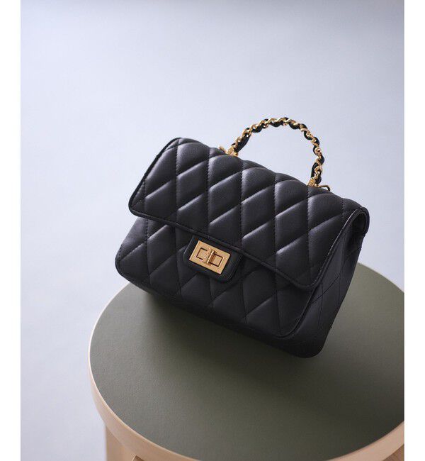 VIS「チェーンハンドルキルティングショルダーバッグ/2WAY・一部WEB限定カラー」|ショルダー・メッセンジャー|ブラック(01)