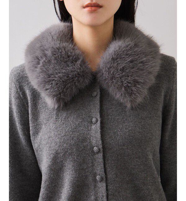 VIS「衿ファー取り外しカーディガン」|カーディガン|