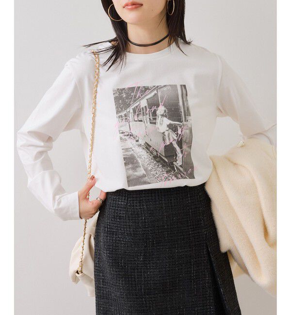 VIS「ロゴ＆フォトアソートプリントロンT」|Tシャツ・カットソー|