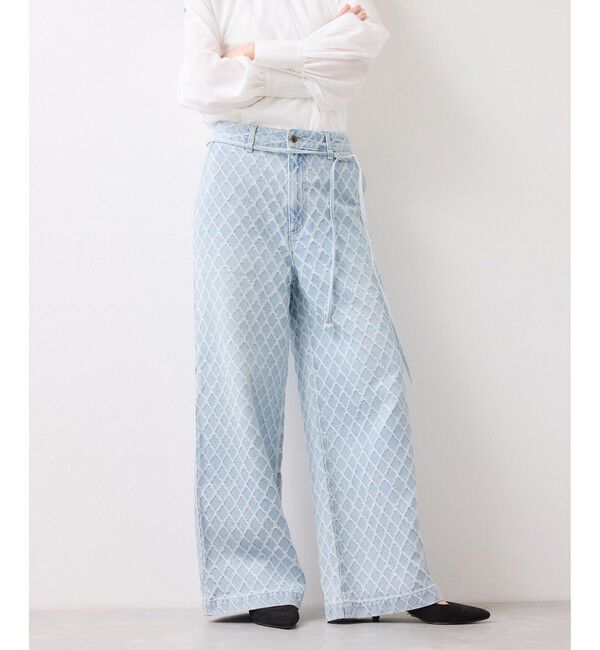 VIS「ワイドシルエットベルト付きデニム」|デニム|