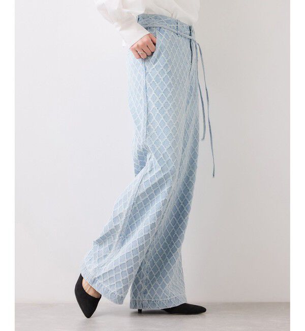 VIS「ワイドシルエットベルト付きデニム」|デニム|