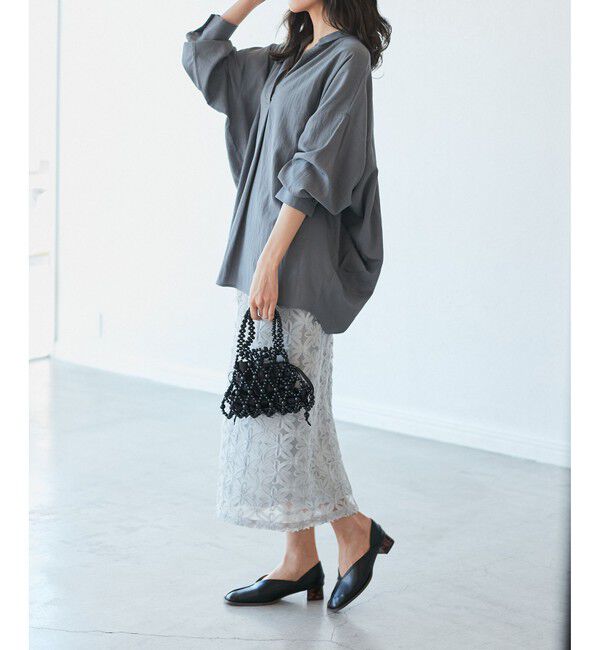 ROPE PICNIC PASSAGE「スクエアトゥセンターシーム甲深バブーシュ」|パンプス|