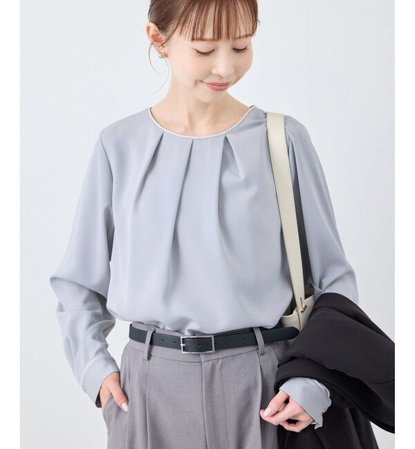 Rope&rsquo;Picnic「【WEB限定カラー】多機能ランダムタックブラウス/セレモニー・通勤対応」|シャツ・ブラウス|
