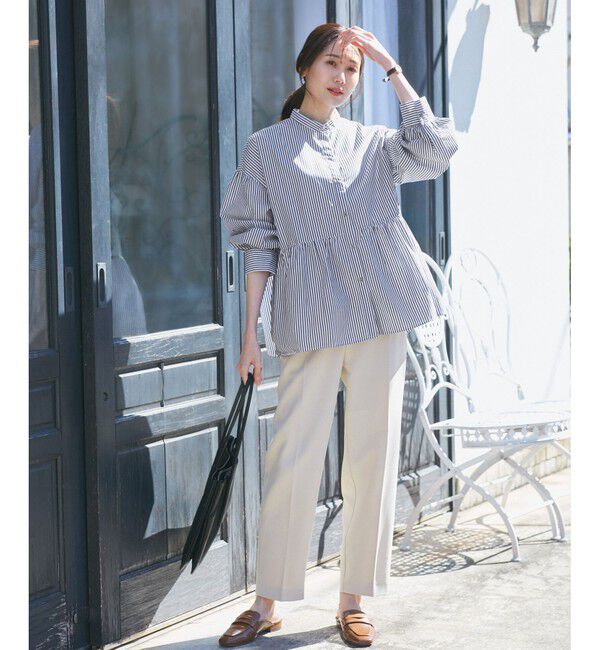 Rope&rsquo;Picnic「【花粉ガード・防シワ】ギャザーシャツブラウス」|シャツ・ブラウス|
