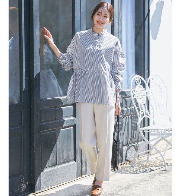 Rope&rsquo;Picnic「【花粉ガード・防シワ】ギャザーシャツブラウス」|シャツ・ブラウス|