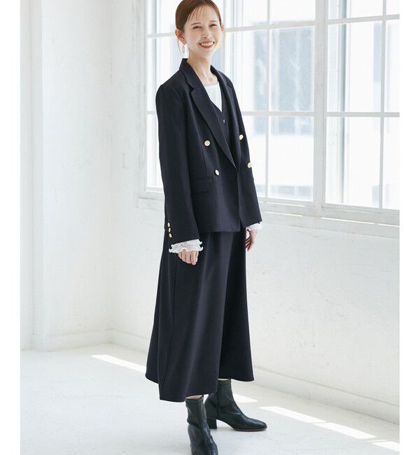 Rope&rsquo;Picnic「レディハンサムシリーズ ウールライクウエストタックジャンパースカート/セットアップ対応」|ワンピース|