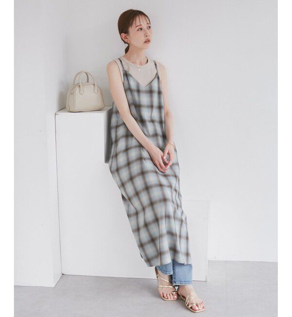 Rope&rsquo;Picnic「オンブレチェックキャミソールワンピース」|ワンピース|