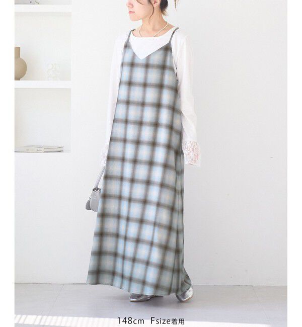 Rope&rsquo;Picnic「オンブレチェックキャミソールワンピース」|ワンピース|