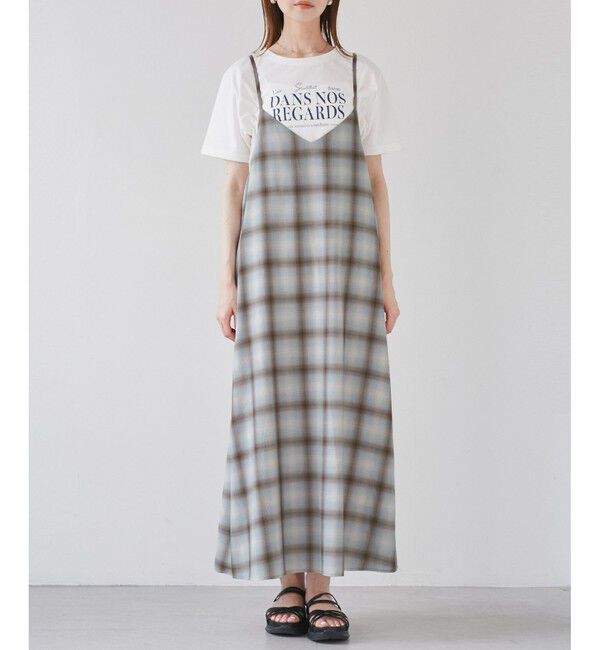 Rope&rsquo;Picnic「オンブレチェックキャミソールワンピース」|ワンピース|