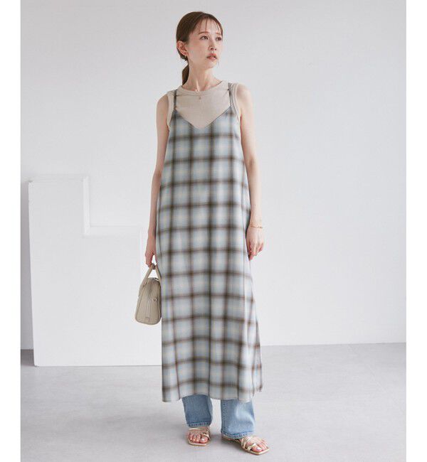 Rope&rsquo;Picnic「オンブレチェックキャミソールワンピース」|ワンピース|