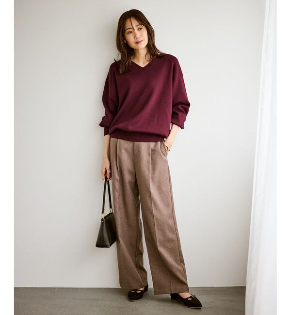 Rope&rsquo;Picnic「マシュマロニットVネックプルオーバー/イージーケア・リンクコーデ」|ニット・セーター|