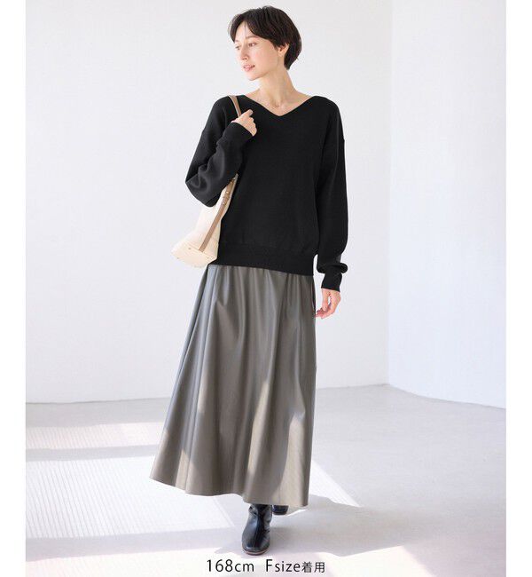 Rope&rsquo;Picnic「マシュマロニットVネックプルオーバー/イージーケア・リンクコーデ」|ニット・セーター|