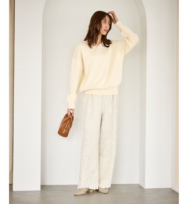 Rope&rsquo;Picnic「マシュマロニットVネックプルオーバー/イージーケア・リンクコーデ」|ニット・セーター|