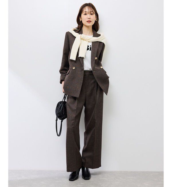 Rope&rsquo;Picnic「スリートーンツイードワイドパンツ/セットアップ対応」|スラックス|