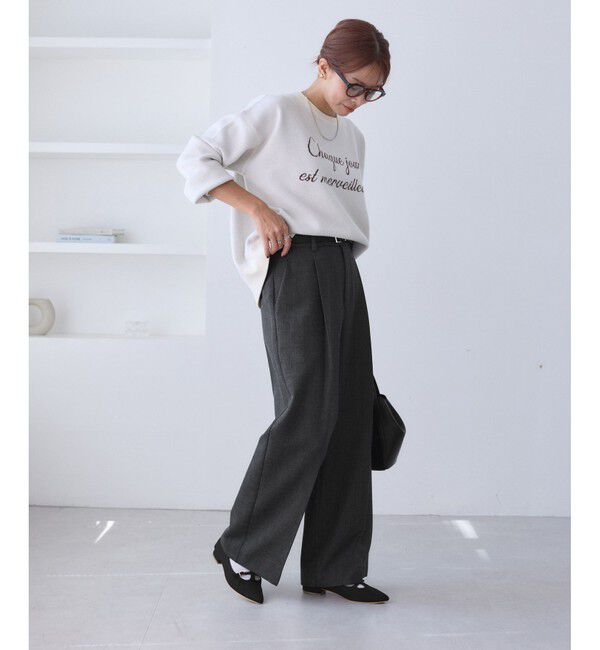 Rope&rsquo;Picnic「スリートーンツイードワイドパンツ/セットアップ対応」|スラックス|