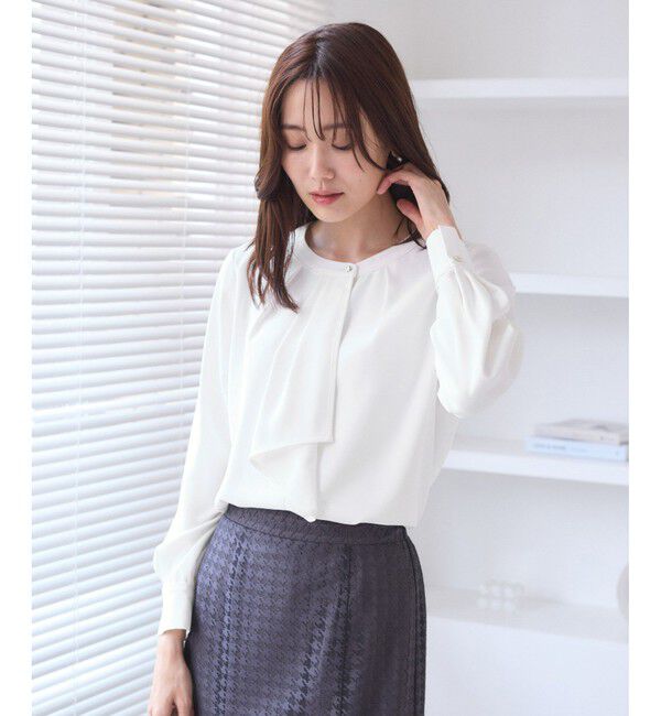 Rope&rsquo;Picnic「【WEB限定】配色ボウタイ風ブラウス」|シャツ・ブラウス|