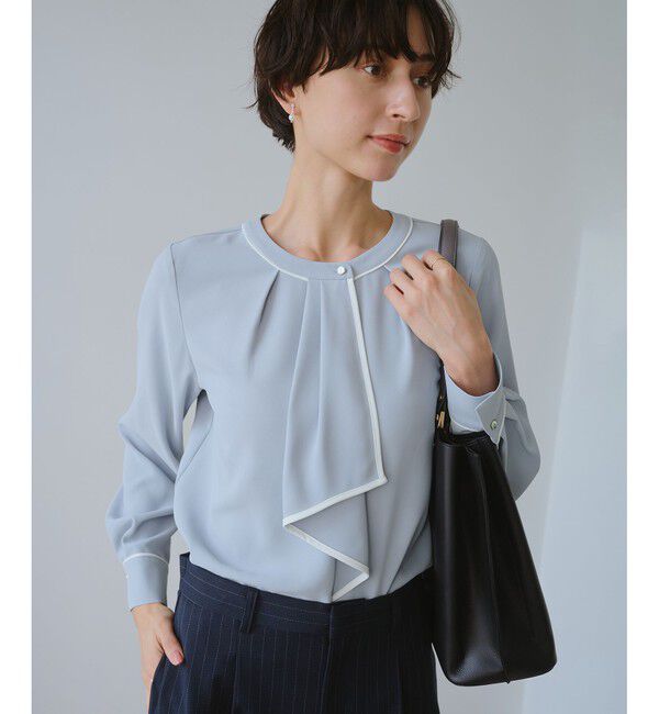 Rope&rsquo;Picnic「【WEB限定】配色ボウタイ風ブラウス」|シャツ・ブラウス|