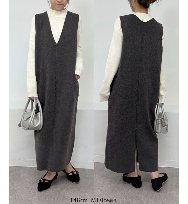 Rope&rsquo;Picnic「ニットジャンパースカート/着丈が選べる・リンクコーデ」|ワンピース|