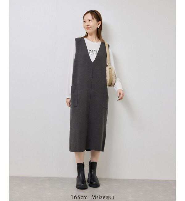 Rope&rsquo;Picnic「ニットジャンパースカート/着丈が選べる・リンクコーデ」|ワンピース|