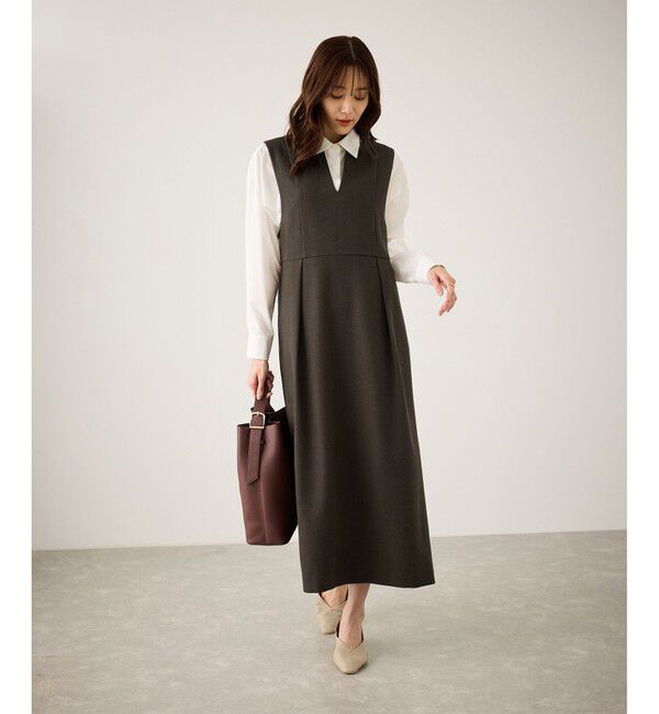 Rope&rsquo;Picnic「キーネックジャンパースカート」|ワンピース|