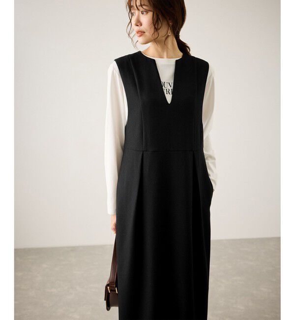 Rope&rsquo;Picnic「キーネックジャンパースカート」|ワンピース|