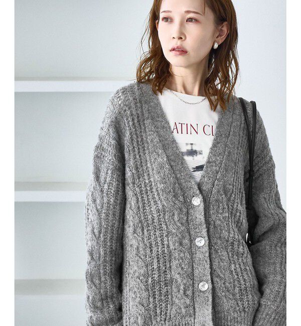 Rope&rsquo;Picnic「ゆるケーブル編みVネックニットカーディガン」|カーディガン|