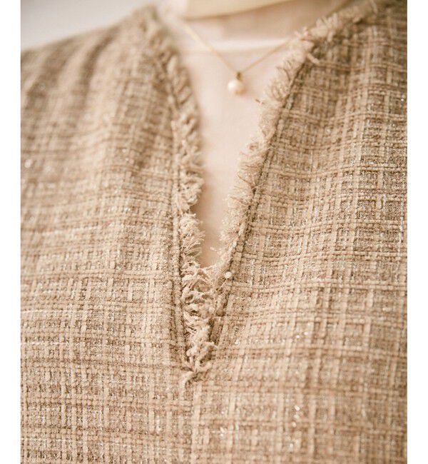 Rope&rsquo;Picnic「キーネックツイードジャンパースカート ワンピース/着丈が選べる」|ワンピース|