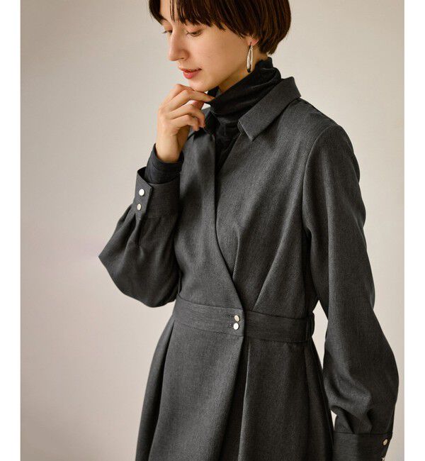 Rope&rsquo;Picnic「カシュクールシャツコンシャスワンピース」|ワンピース|チャコール(06)