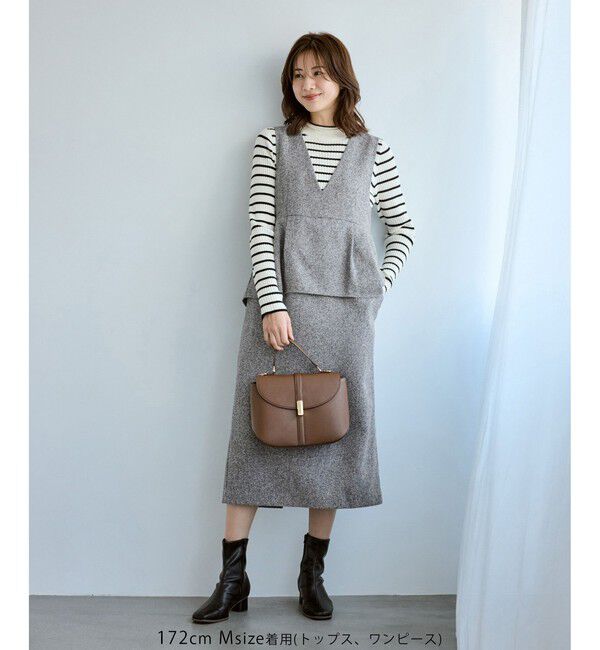 Rope&rsquo;Picnic「【新色追加】レイヤード風ペプラムジャンパースカート」|ワンピース|