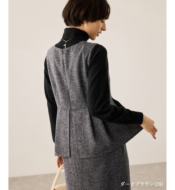 Rope&rsquo;Picnic「【新色追加】レイヤード風ペプラムジャンパースカート」|ワンピース|