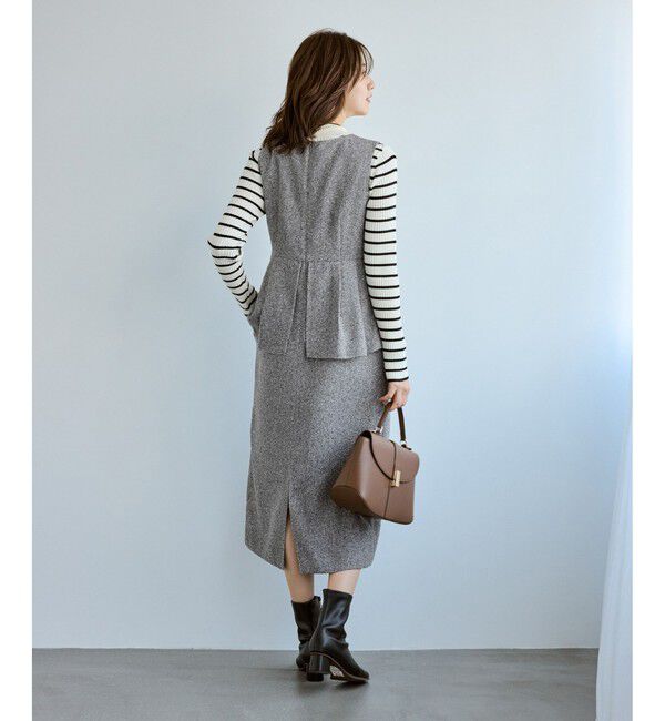 Rope&rsquo;Picnic「【新色追加】レイヤード風ペプラムジャンパースカート」|ワンピース|