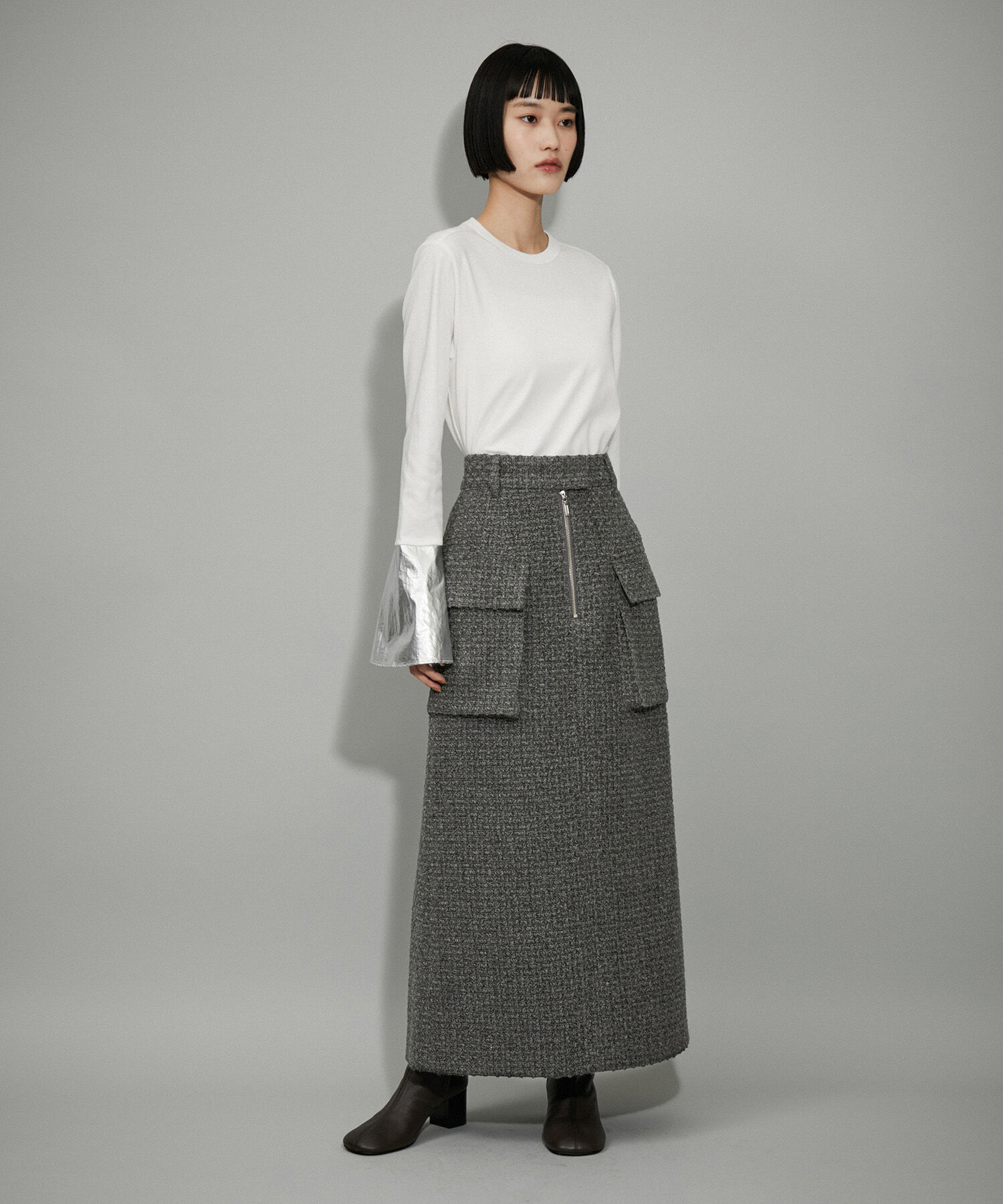 ADAM ET ROPE'「【WEB限定】フロントジップタイトスカート」|スカート|