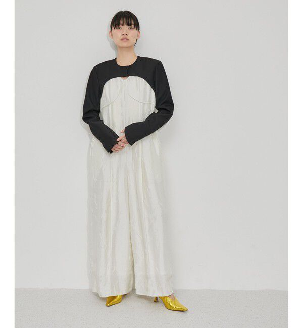 ADAM ET ROPE'「【新色追加】ジャケットボレロ」|ノーカラージャケット|