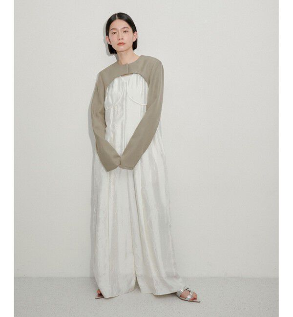 ADAM ET ROPE'「【新色追加】ジャケットボレロ」|ノーカラージャケット|