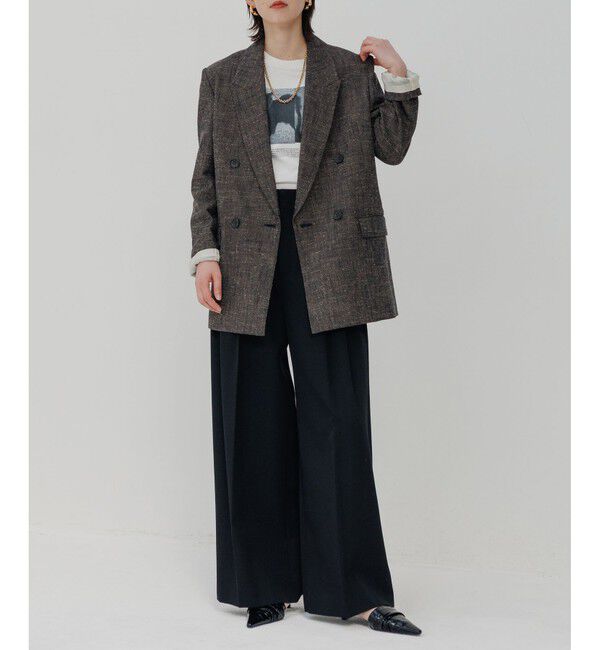 ADAM ET ROPE'「【EMOELLE】シルクネップテーラードジャケット」|テーラードジャケット|