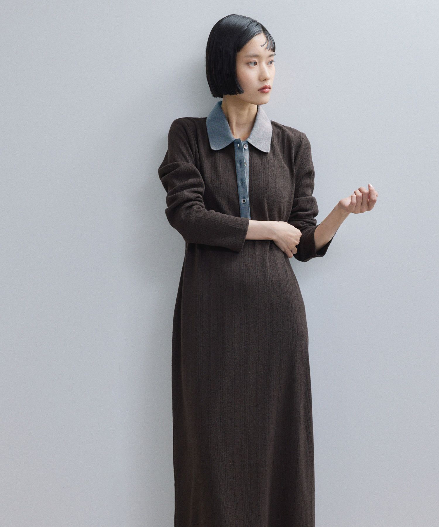 ADAM ET ROPE'「【WEB限定】・【定番人気】ポロシャツワンピース」|ワンピース|ダークブラウン(20)