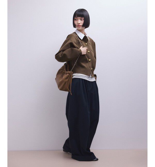 ADAM ET ROPE'「【WEB限定】・【サステナブル】カラー付きカーディガン」|カーディガン|