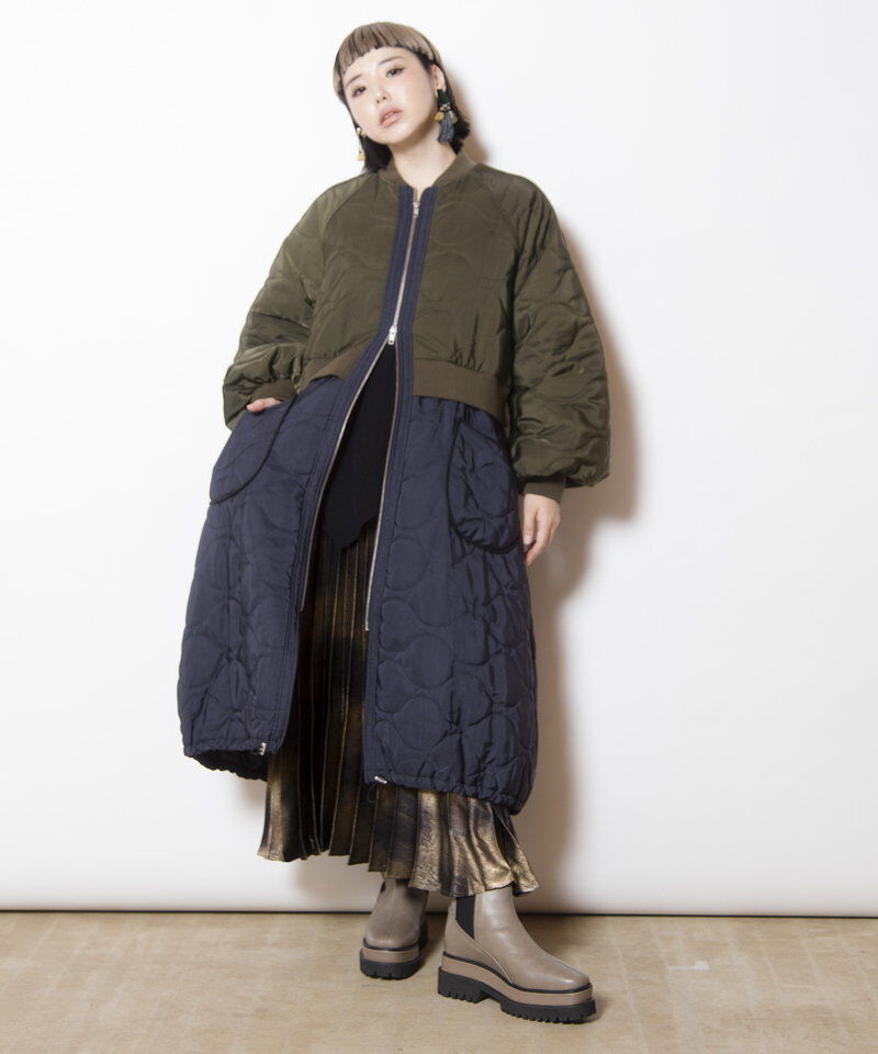  「キルティングロングブルゾン」|ミリタリー・モッズコート|