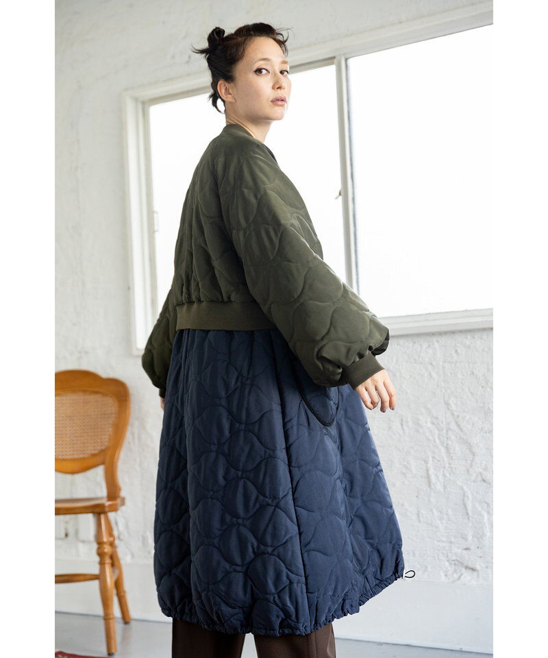  「キルティングロングブルゾン」|ミリタリー・モッズコート|