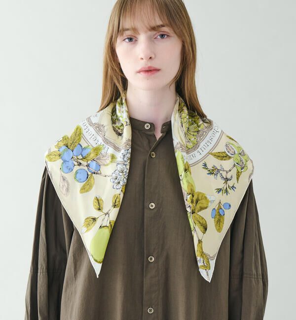  「manipuri | シルクスカーフ アンティークレシピ 65&times;65 WOMEN」|バンダナ・スカーフ|LTGREEN