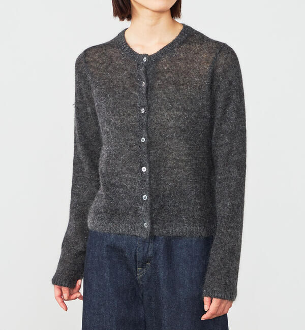 LE GLAZIK「LE GLAZIK | モヘアグリッター クルーネックカーディガン WOMEN」|ニット・セーター|