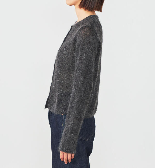 LE GLAZIK「LE GLAZIK | モヘアグリッター クルーネックカーディガン WOMEN」|ニット・セーター|