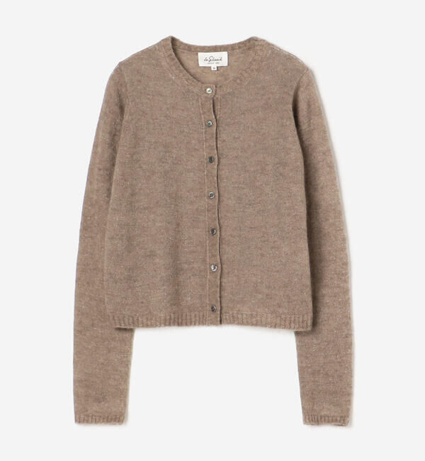 LE GLAZIK「LE GLAZIK | モヘアグリッター クルーネックカーディガン WOMEN」|ニット・セーター|BEIGE系1