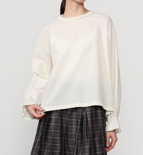 LE GLAZIK「LE GLAZIK | ポリエステルコットン ラッフルシャツ WOMEN」|シャツ・ブラウス|