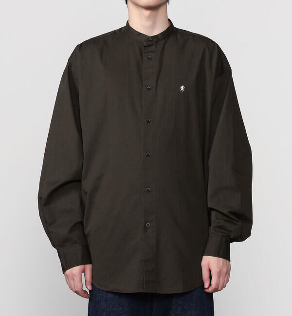 GYMPHLEX「Gymphlex | バンドカラー長袖シャツ SOLID MEN」|シャツ・ブラウス|