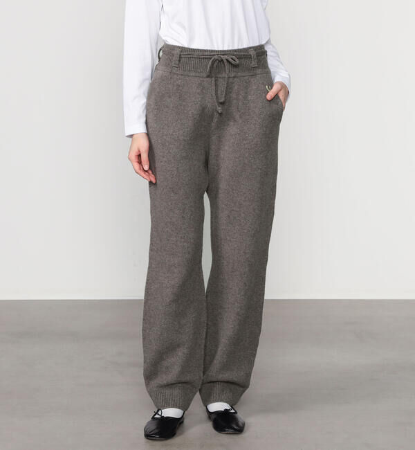  「UNFIL | ラムズウール ベルテッドニットパンツ WOMEN」|チノ|MOCCA