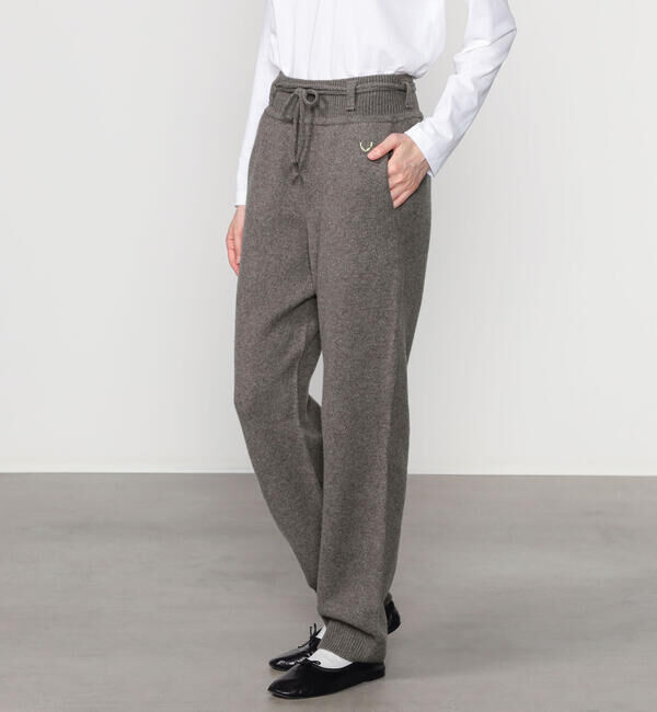  「UNFIL | ラムズウール ベルテッドニットパンツ WOMEN」|チノ|