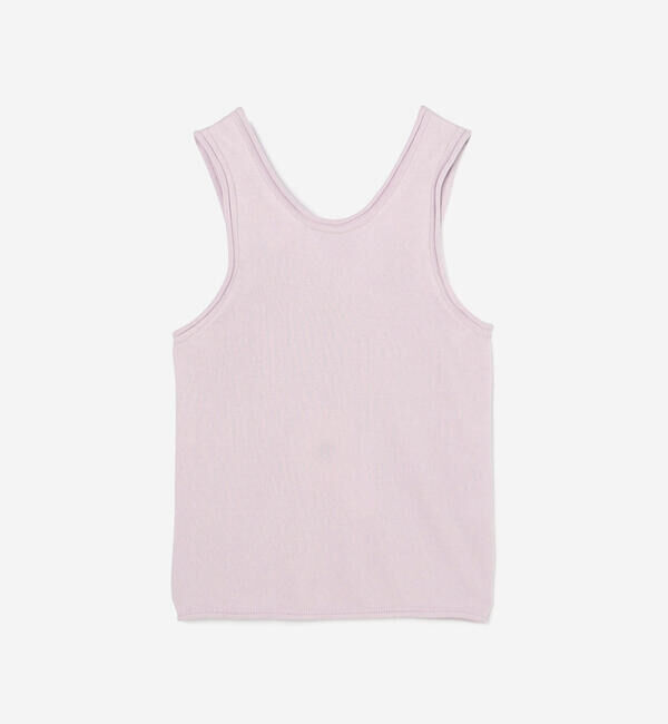 UNFIL「UNFIL | ブラッシュシルクコットン スリーブレストップ WOMEN」|Tシャツ・カットソー|PINK系1